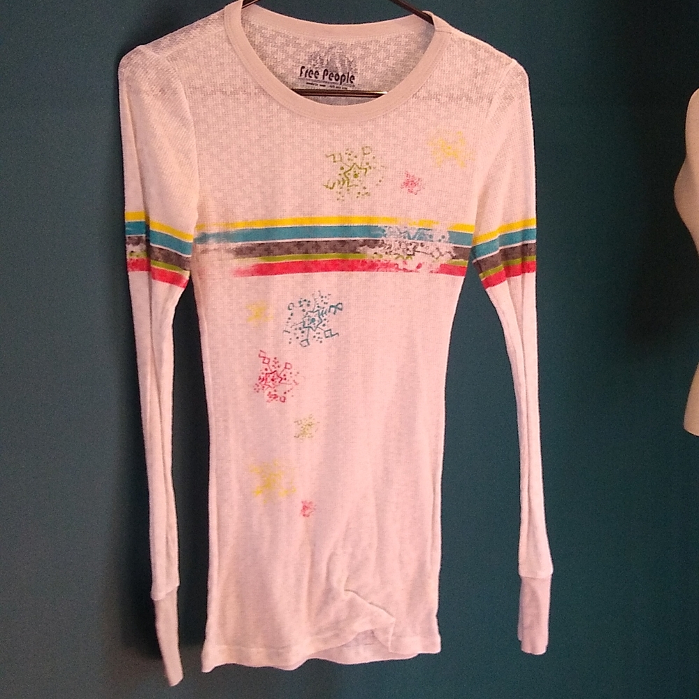 Vintage Free People Snowflake Waffle T